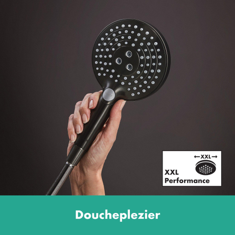 Hansgrohe Raindance Select S douchette 120 3jets powderrain chrome noir brossé SW541891