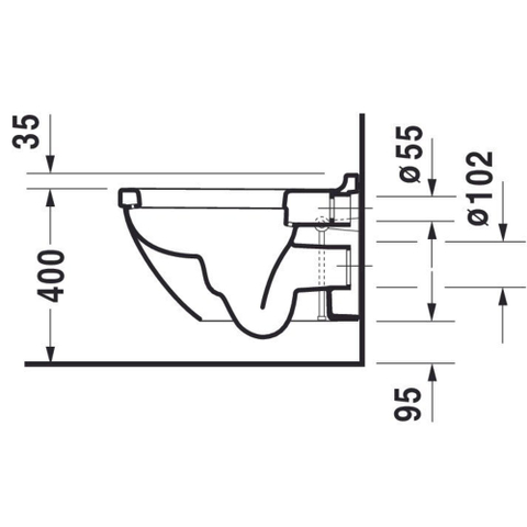 Duravit Starck 3 WC suspendu 54cm avec rebord de rinçage cuvette profonde blanc GA69956