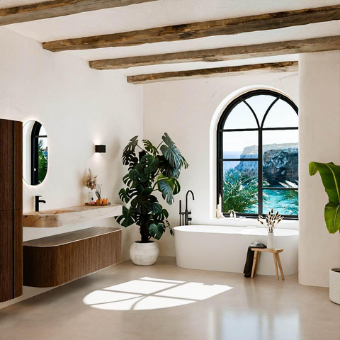 MONDIAZ THOR-DLUX 160cm meuble de salle de bains arrondi gauche + droite couleur Walnut avec 1 tiroir et 2 portes. Vasque suspendue CLOUD Gauche 1 trou de robinet couleur Arena. SW1465122