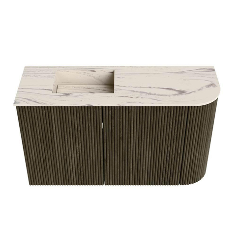 Mondiaz JOYA-DLUX 71.6cm toiletmeubel - ronding rechts kleur Shadow - Wastafel FAYE positie Links 1 kraangat kleur Nata. SW1424977
