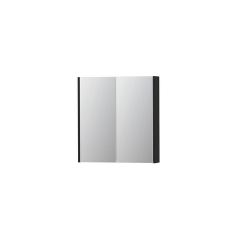 INK SPK2 spiegelkast – 70x74x14 cm – 2 deuren, dubbelzijdige spiegeldeuren – Zwart mat SW353403