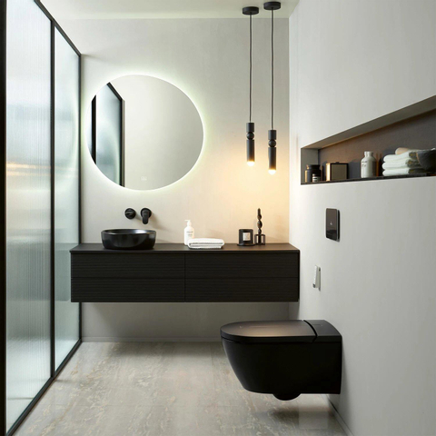 Villeroy & Boch Viclean douche wc - 60cm - spoelrandloos pure CeramicPlus - mat zwart SW917938
