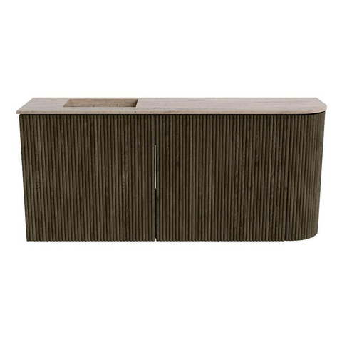 Mondiaz JOYA-DLUX 91.6cm toiletmeubel - ronding rechts kleur Shadow - Wastafel FAYE positie Links 1 kraangat kleur Saba. SW1425148
