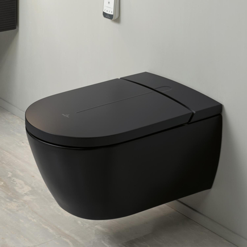 Villeroy & Boch Viclean douche wc - 60cm - spoelrandloos pure CeramicPlus - mat zwart SW917919