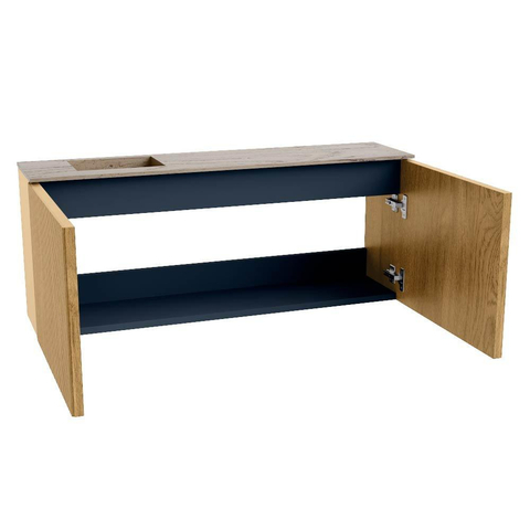 Mondiaz JOYA-DLUX 100cm toiletmeubel - kleur Oak - Wastafel FAYE positie Links Zonder kraangat kleur Arena. SW1423858