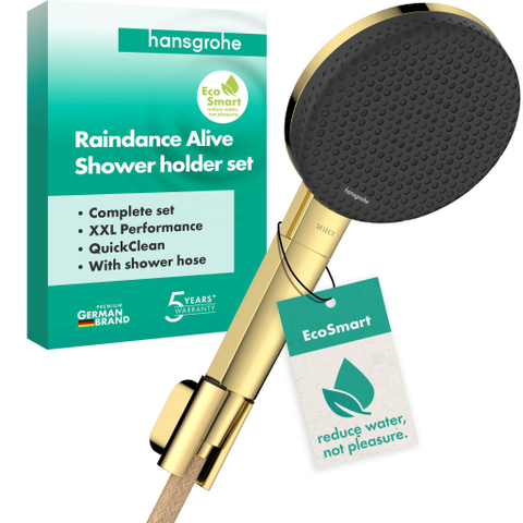 Hansgrohe Raindance alive Sel.S - 125 - 3jet - ecosmart Porter set - 160cm - gepolijst goud (goud) SW1388610