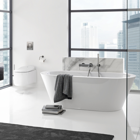 GROHE Essence New robinet de baignoire avec inverseur et raccords graphite dure brossé SW98777