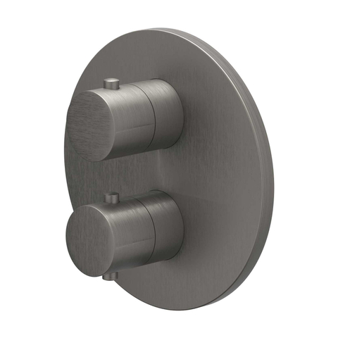 IVY Bond Partie apparente - pour Mitigeur thermostatique encastré - inverseur d’arrêt 3 voies - rosace ronde - Noir métallique brossé PVD SW1030908
