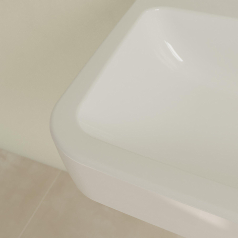 Villeroy & Boch O.novo wastafel - zonder kraangat - 60x46cm - zonder overloop CeramicPlus - White Alpine (glans wit) SW448374