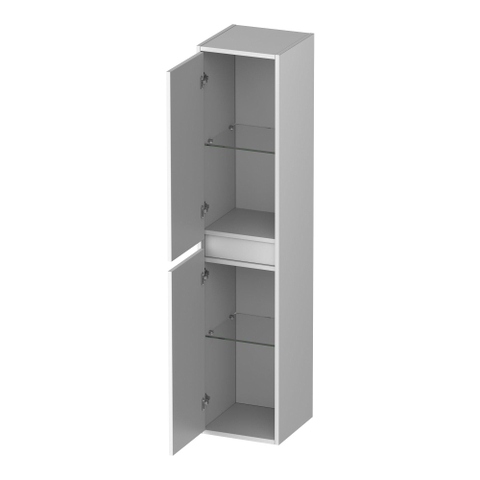 BRAUER Adore Wavy armoire haute - 160x35x35cm - 2 portes - ouvrant à gauche ou à droite - sans poignée - blanc mat SW1198520