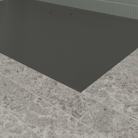 Villeroy & Boch Ecora douchebak - 150x90x3.5cm - afvoer lange zijde - anthracite (antraciet) SW1558881