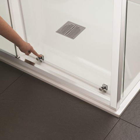 Crosswater Clear 6 cabine de douche quart de cercle avec 1 porte coulissante 80x80x195cm verre de sécurité clair 6mm noir mat SW487121