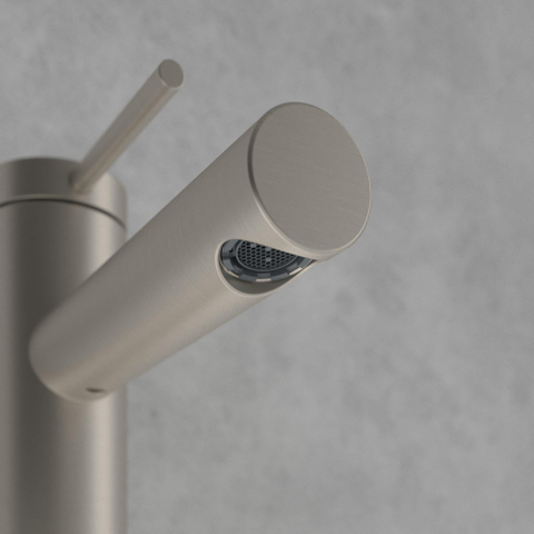 Villeroy & Boch Loop & Friends 1 greeps wastafelkraan - met waste - Brushed Nickel (rvs) SW974114