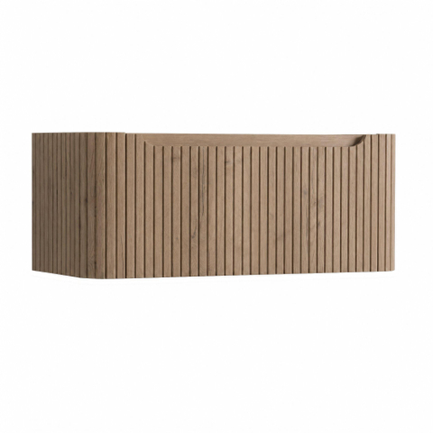 H&R Badmeubelen Juice Wastafelonderkast - 100x45x40cm - afgeronde hoeken - 3D-front - 1 lade - geïntegreerde greep - charleston SW1259154