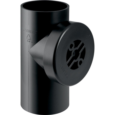 Geberit afvoer PE - fitting - toezichtstuk - 90 graden - met rond deksel - 160 SW30195