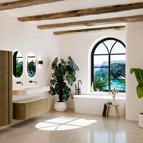 MONDIAZ THOR-DLUX 140cm meuble de salle de bains arrondi gauche + droite couleur Dusk avec 1 tiroir et 2 portes. Vasque suspendue CLOUD Double sans trou de robinet couleur Meli. SW1464422