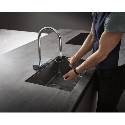 Hansgrohe Aquno Select M81 - 1 greeps keukenkraan - 170 uittrekbare vuistdouche - 3jet - sbox - hoogglans chroom SW878838