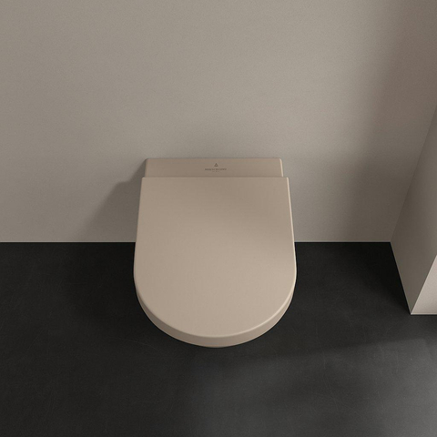 Villeroy & Boch Subway 3.0 Pack de WC suspendu - 56cm - sans bride de rinçage - fond profond - TwistFlush - abattant softclose et quickrelease - CeramicPlus - almond (beige) SW1417775