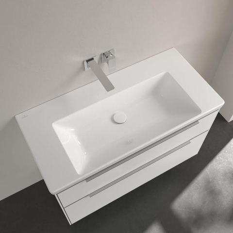 Villeroy & Boch Subway 3.0 lavabo - 100x47x16.5cm - sans trou de robinet - blanc alpin brillant SW702155