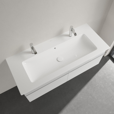 Villeroy & Boch venticello meubelwastafel - 120x50cm - 2 kraangaten - met overloop CeramicPlus - White Alpine (glans wit) 1025107