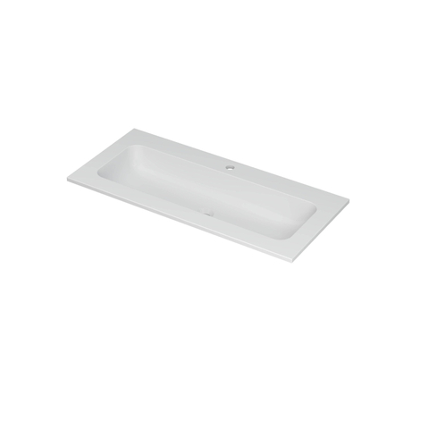 Ink Aspekt lavabo - 100x45x1.5cm - simple vasque - 1 trou de robinet - blanc mat SW439648