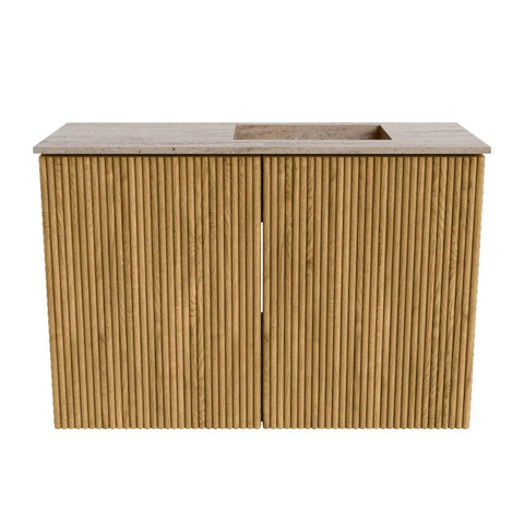 Mondiaz JOYA-DLUX 60cm toiletmeubel - kleur Oak - Wastafel FAYE positie Rechts 1 kraangat kleur Saba. SW1424156