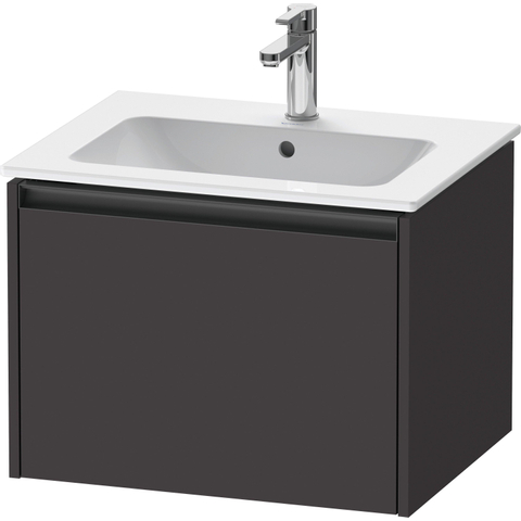 Duravit Ketho.2 Wastafelonderbouwkast - met 1 lade - 61x48x44cm - met greep antraciet - grafiet supermat SW771902