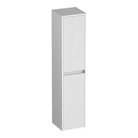 BRAUER Adore Wavy armoire haute - 160x35x35cm - 2 portes - ouvrant à gauche ou à droite - sans poignée - blanc mat SW1198520