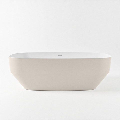MONDIAZ STONE baignoire autoportante - 170x75cm - lin mat / talc (beige / blanc) SW491522