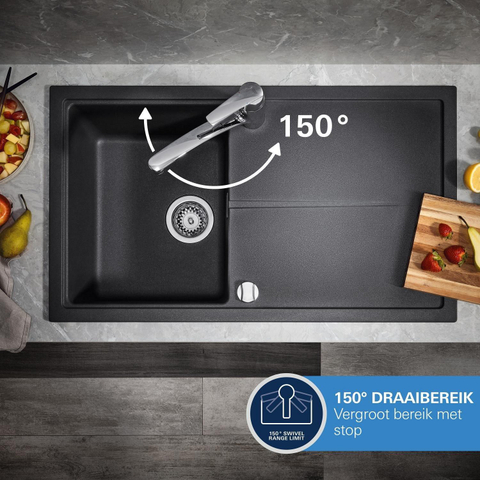 Grohe Start Keukenmengkraan - hoge uitloop - infrarood - matte black (mat zwart) SW1244508