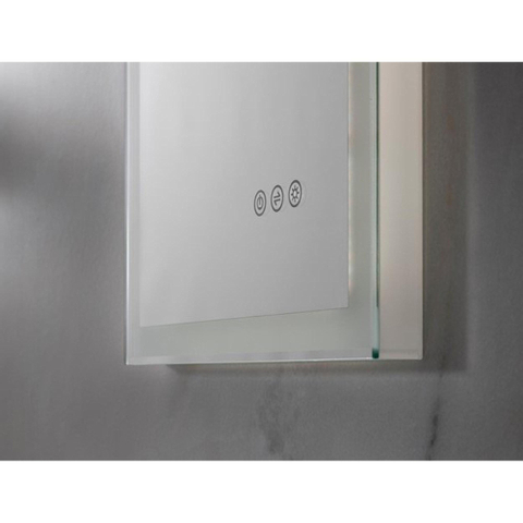 Crosswater Dune Spiegel - 50x80x3.4cm - met dimbaar LED verlichting 3000K tot 6200K - aluminium (zilver) SW487176