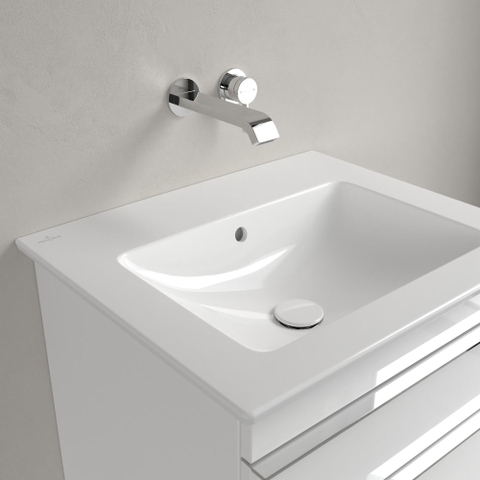 Villeroy & Boch venticello wastafel - zonder kraangat - 60x50cm - met overloop - White Alpine (glans wit) 1025154