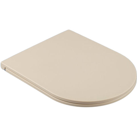 QeramiQ Dely Swirl Pack WC suspendu - 36.3x51.7cm - bâti-support Geberit UP320 - abattant slim - plaque de commande gris clair - boutons rectangulaires - beige SW1164370