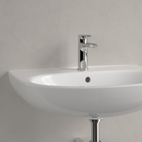 Villeroy & Boch O.novo wastafel ovaal - 1 kraangat - met overloop - 65x48cm - White Alpine (glans wit) SW878400
