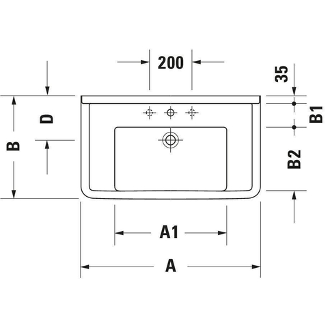 Duravit Starck 3 Meubelwastafel - 85x48.5cm - wit 0314080