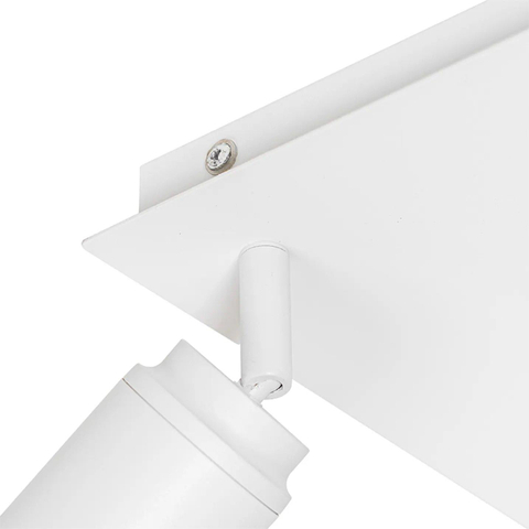 QAZQA Ducha badkamer plafondlamp - 23x23cm - 3 spots - IP44 - vierkant - mat wit TWEEDEKANS OUT14222
