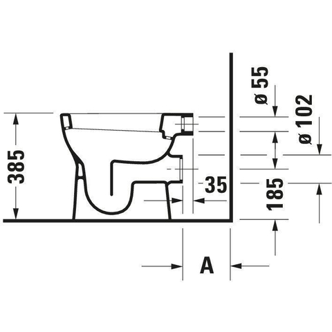 Duravit D-code Closetpot - vlakspoel - met PK - 35x48cm - inclusief bevestiging - wit 0315135