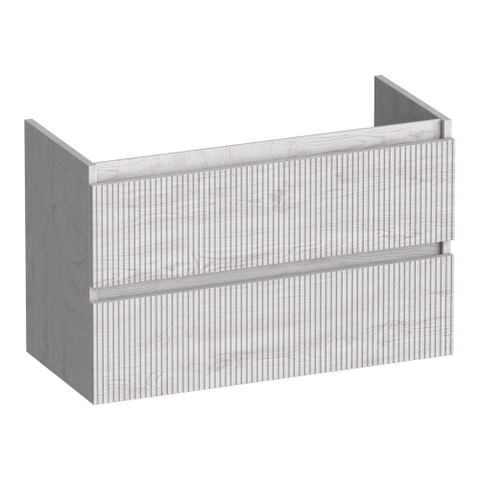 BRAUER Joy Wavy meuble sous-lavabo peu profond 80 2 tiroirs softclose - sans poignées - 1 découpe pour siphon - Forest Seashell SW1201426