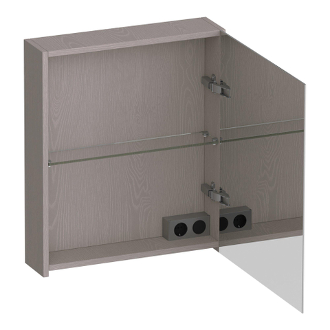 BRAUER Impress spiegelkast – 59x70x15 cm – rechtsdraaiend, dubbelzijdige spiegeldeurr – Timber Greige SW1199054