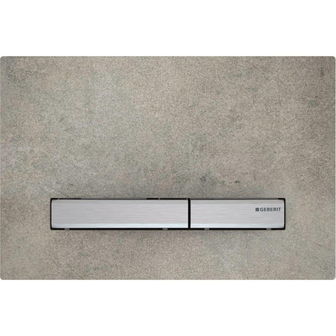 Geberit Sigma50 bedieningplaat, 2-toets spoeling frontbediening voor toilet 24.6x16.4cm chroom / betonlook SW420176