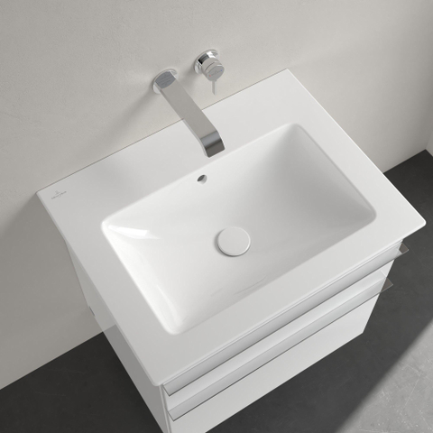 Villeroy & Boch venticello wastafel - zonder kraangat - 65x50cm - met overloop - White Alpine (glans wit) 1025148