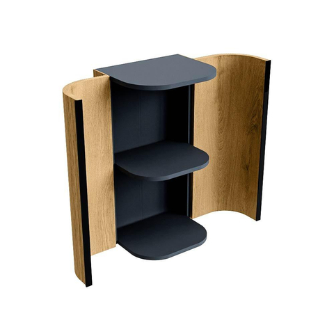 MONDIAZ KURVE 80cm armoire colonne couleur Oak avec 2 portes SW1137301