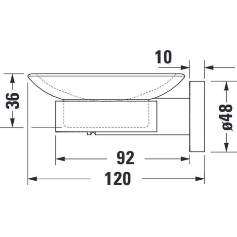 Duravit D-code Zeephouder - glas rechts - hoogglans chroom GA49406