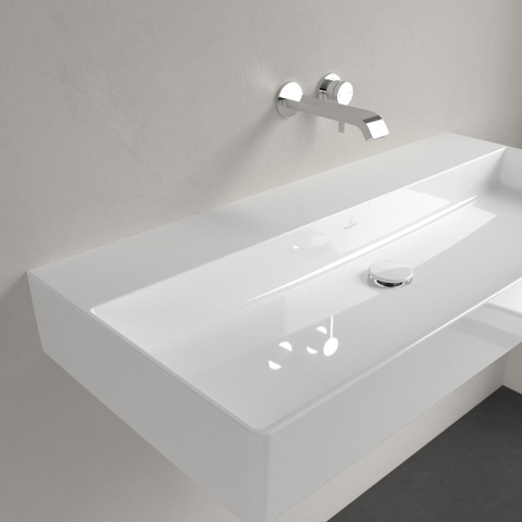 Villeroy & Boch memento 2.0 wastafel onderzijde - geslepen - 100x47cm - zonder overloop - zonder kraangat - White Alpine (glans wit) SW358454