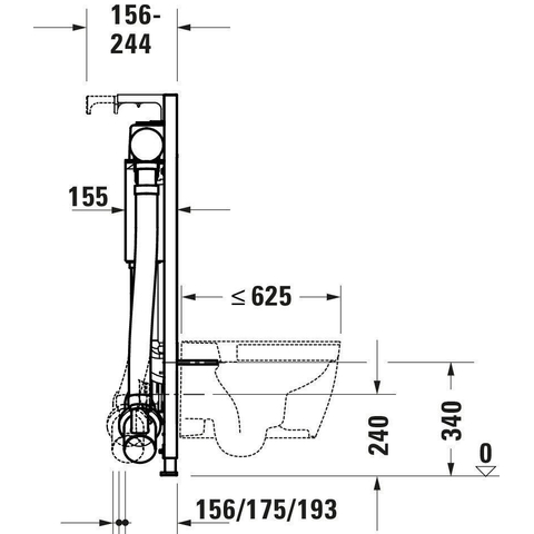 Duravit Durasystem Inbouwreservoir - voor Sensowash - 115x50cm - met geurafzuiging - met hygiënespoeling - wit SW705715