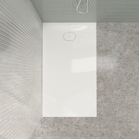 Villeroy & Boch Ecora douchebak - 140x80x3.5cm - afvoer korte zijde - white alpine (wit) SW1558929