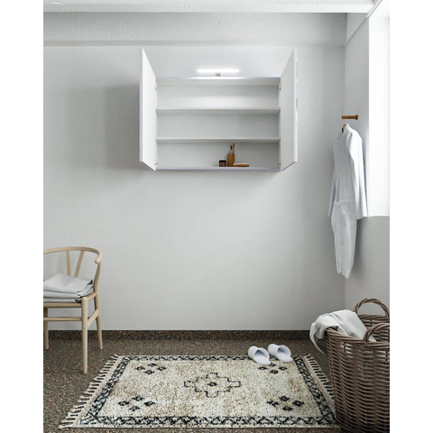Mondiaz CUBB armoire de toilette – 100 x 70 x 18 cm – 2 portes – Cale (gris clair) SW410417