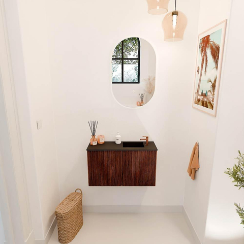Mondiaz JOYA 70cm meuble de toilette - couleur Ruby - Vasque FAYE position Droite 1 trou de robinet couleur Urban SW1421794