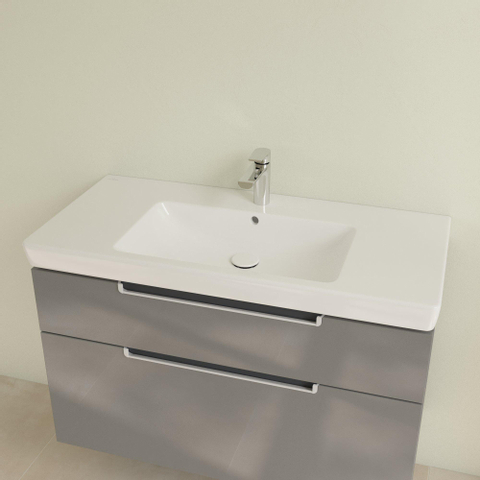 Villeroy & Boch Subway 2.0 meubelwastafel - 100x47cm - 1 kraangat - met overloop - White Alpine (glans wit) 1024058
