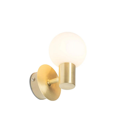 QAZQA Cederic applique murale 8x14,2x11,4 cm - IP44 - laiton brossé (doré) SW1187219